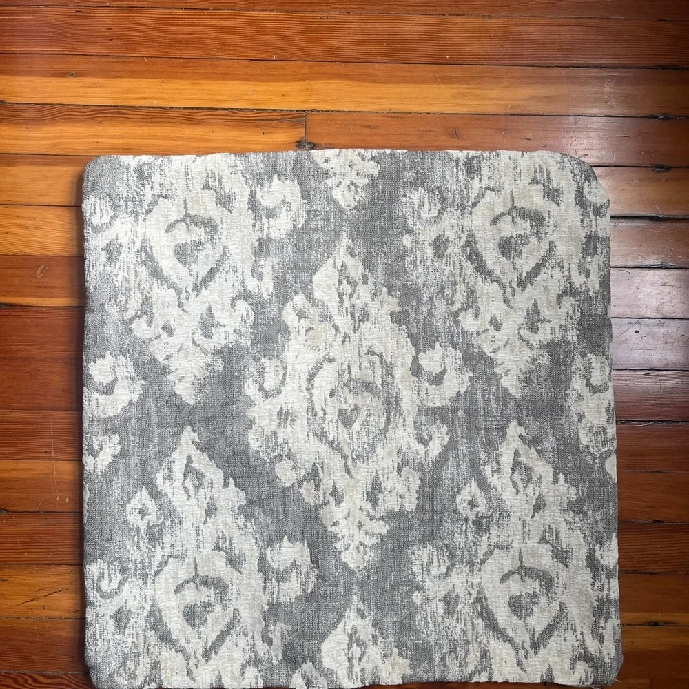 Gray and Cream Ikat Patterned Throw Pillow Covers (2) 24x24" - Picture 4 of 4